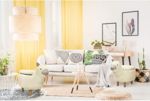 Critter Sitters 15-In. Seat Height Plush White Lla...