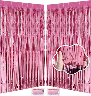 Pink Birthday Decorations for Girls, 3.3x8.2ft Pin...