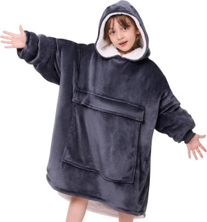 yescool Wearable Blanket Hoodie Kids, Oversized Bl...