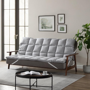 CirclesHome Grey Futon Mattress Toppers with Anti-...