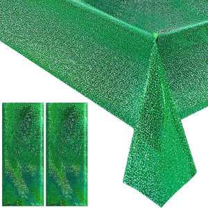 2 pcs Green Holographic Tablecloth 40" x 108" Chri...