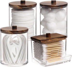 Tbestmax 4 Pack Qtip Holder Bathroom Container, 10...