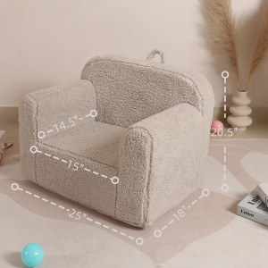Kids Snuggly-Soft Sherpa Chair, Cuddly Toddler Foa...