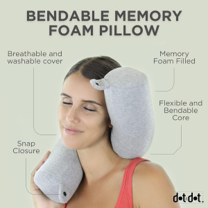 Dot&Dot Twist Memory Foam Travel Pillow for Neck,...