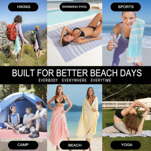 Cotton Turkish Beach Towels Quick Dry Sand Free Ov...