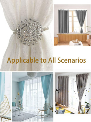 Magnetic Tiebacks for Curtains, 2 Pack Sparkling C...