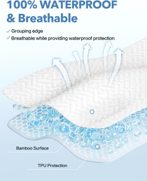 Queen Size Waterproof Mattress Protector, Premium...