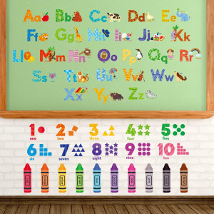 DECOWALL DS-8044 Animal Alphabet Numbers Colour De...