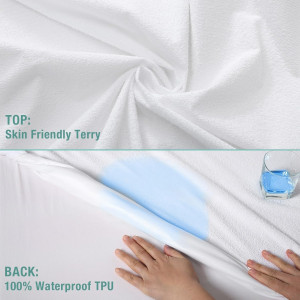 Waterproof Queen Mattress Protector Zippered, Fits...