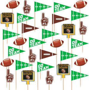 96pcs Football Cupcake Toppers,Cocktail & Charcute...