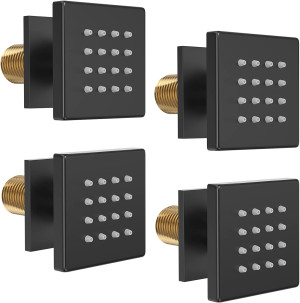Shower Body Spray Jets, Matte Black Brass Square S...