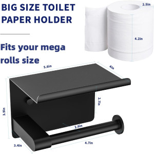 Toilet Paper Holder Wall Mount, Fits Mega Rolls Si...
