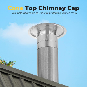 VIVOHOME 6" Cone Top Chimney Cap with Screen, Roun...