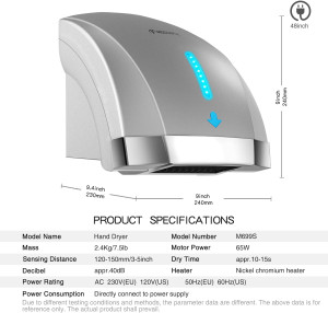 modunful Hand Dryers for Bathrooms Commercial, Ele...