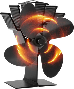 COMBIUBIU Wood Stove Fan 4 Blade Fireplace Fan for...