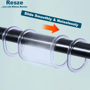 24 PCS Shower Curtain Rings, Plastic Clear Shower...