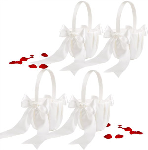 4 Pack Wedding Flower Girl Basket Set - Cute Cheri...