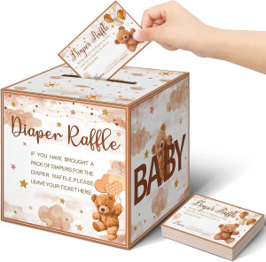 Fuutreo 51 Pcs Diaper Raffle Box with Tickets for...