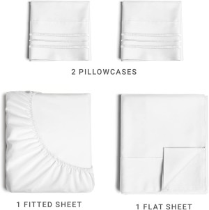 Queen Size 4 Piece Sheet Set - Comfy Breathable &...