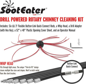 SootEater Rotary Chimney Cleaning Kit - Ultimate R...