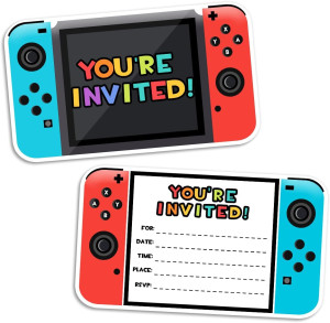 Video Gamer Birthday Party Fill In Invitations, Vi...