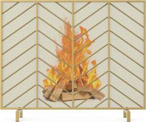 Mr IRONSTONE Single Panel Wrought Iron Fireplace S...