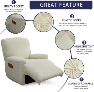 Recliner Slipcover-Stretch Soft Slip Reclining Cha...