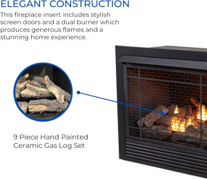 Duluth Forge FDI32R Dual Fuel Ventless Fireplace I...