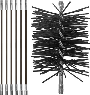 18-Foot Chimney Cleaning Kit - 6x3 Ft Fiberglass R...