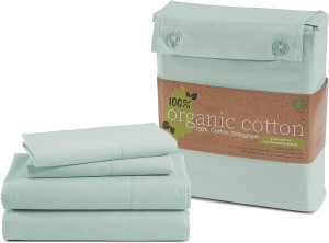 LANE LINEN 100% Organic Cotton Twin Bed Sheet Set,...
