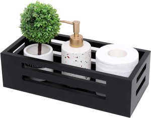 Black Decor Box Bathroom Toilet Tank Basket Topper...