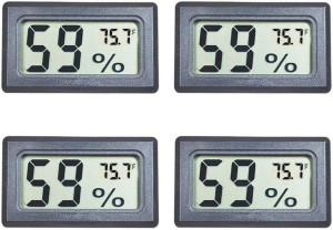 4-Pack Mini Digital Temperature Humidity Meters Ga...