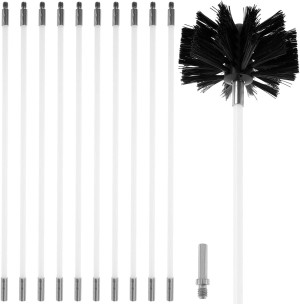 12pcs Chimney Cleaning Brush Kit, Flexible Duct Ve...