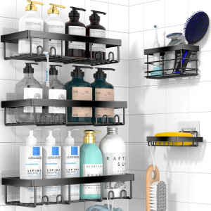 Moforoco Adhesive Shower Caddy Organizer Shelves R...