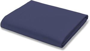 Color Sense Navy Twin Flat Sheet, 100% Cotton Twin...