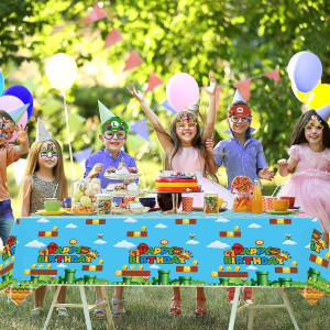 3PCS Video Game Theme Tablecloth, Super Brother Pl...
