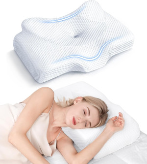 Cervical Pillow for Neck Pain Relief, Hollow Desig...