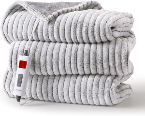 CAROMIO Heated Throw Blanket - Fast Heating Electr...