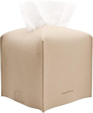 Tissue Box Cover Holder, Square with Bottom Belt b...