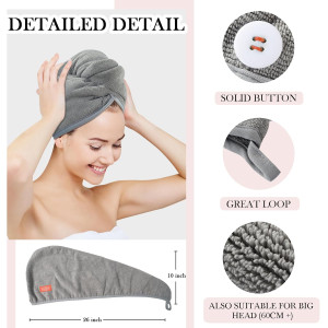 YoulerTex Microfiber Hair Towel Wrap for Women, 2...