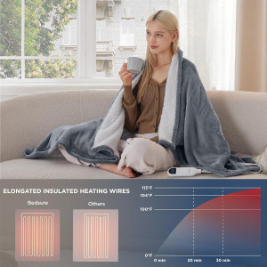 Bedsure Heated Blanket Electric Blanket - Soft Fla...