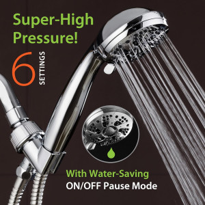 AquaDance High Pressure 6-Setting 3.5" Chrome Face...