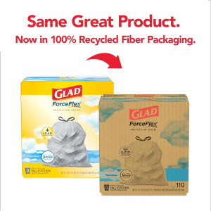 Glad ForceFlex Tall Kitchen Drawstring Trash Bags,...