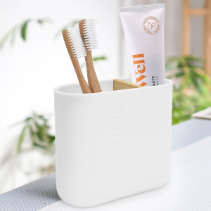 Toothbrush Holder with Bamboo Divider,Detachable f...