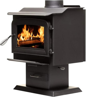 Ashley Hearth Pedestal Wood Burning Stove, Heats 1...