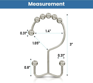 Utopia Bedding Double Shower Curtain Hooks Double...