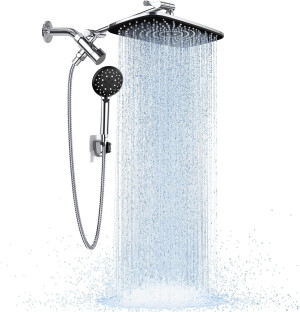 Veken High Pressure Rain Shower Head Combo with Ex...