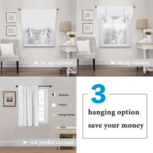 H.VERSAILTEX Pure White Tie Up Curtain Thermal Ins...