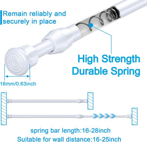 Zipglo 2pcs White Tension Rods 16 to 28 Inch, No S...