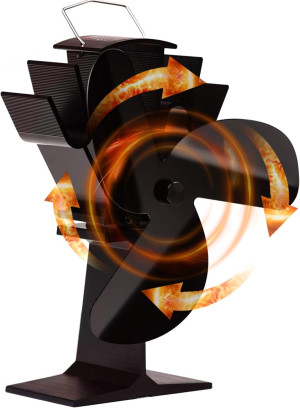 3 Blades Heat Powered Stove Fan for Wood/Log Burne...